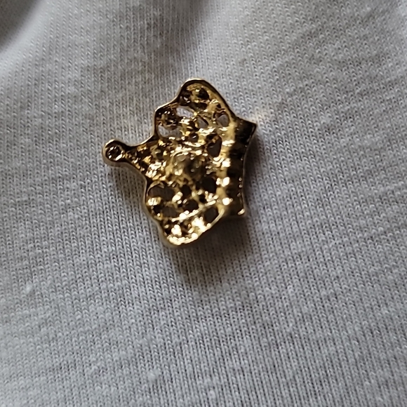 Gold Tone Rhinestone Crown Brooch - Picture 2 of 8